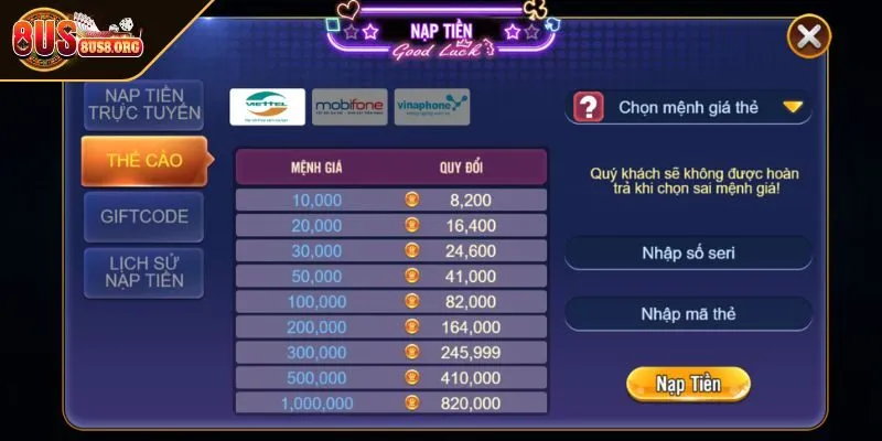 Một vài điều quan trọng cần chú ý khi nạp vốn nhanh tại cổng game